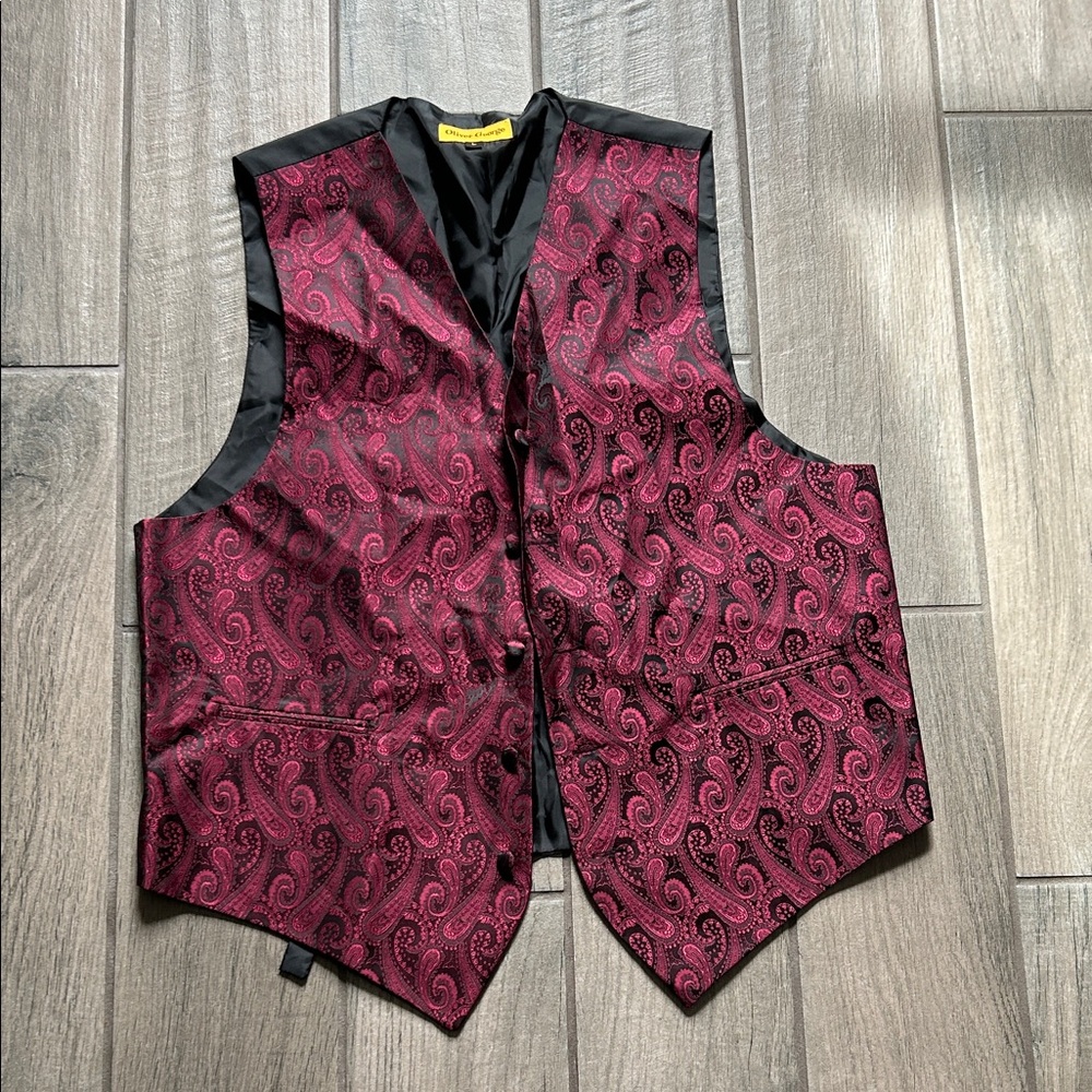 Paisley Red and Black Men's Vest